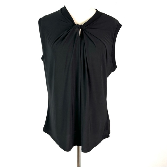 Emi & Joe black twist knot keyhole blouse - Picture 1 of 5